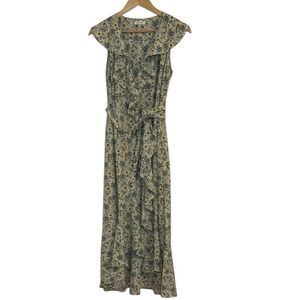 Max Studio floral wrap Dress, Ruffle neckline, XS